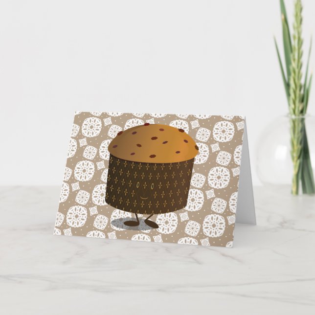 Smiling Panettone Holiday Card (Front)