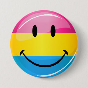 Smiling Pansexual Pride Flag 7.5 Cm Round Badge