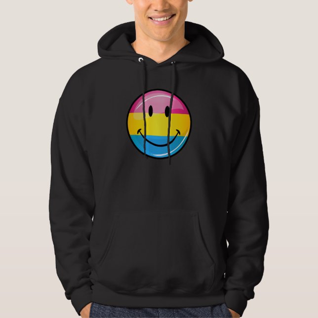 Smiling Pansexual Pride Flag Hoodie (Front)