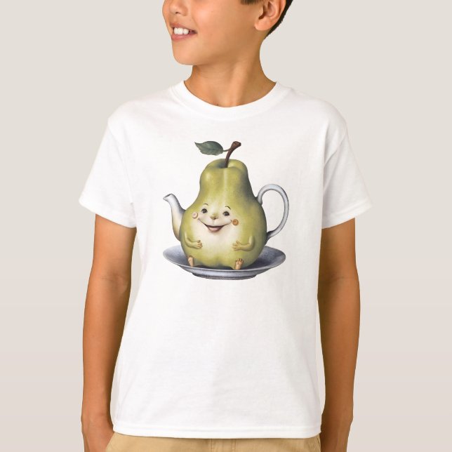 Smiling Pear Teapot T-Shirt (Front)