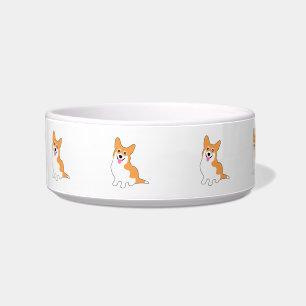 Smiling Pembroke Welsh Corgi Cartoon Bowl