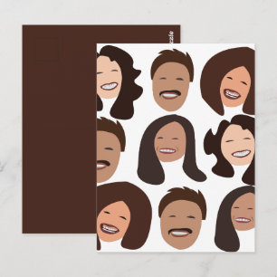 Smiling People Happy Face Postcard