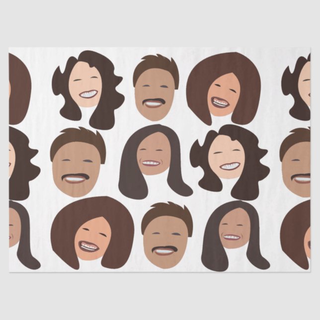 Smiling People Happy Face Tissue Paper (Front)