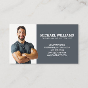 Smiling Personal Trainer   Fitness Model Business Card