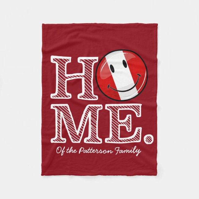 Smiling Peruvian Flag | House Warmer Fleece Blanket (Front)