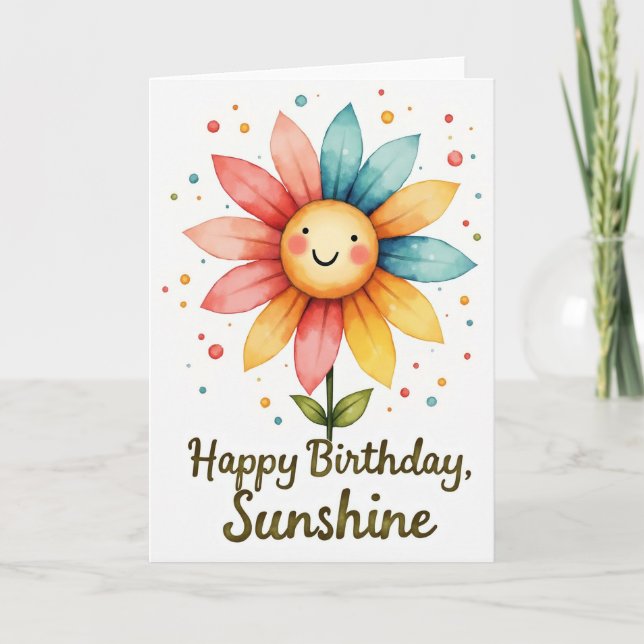 Smiling Petal Birthday Card (Front)
