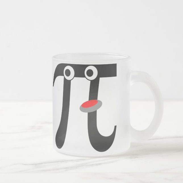 Smiling Pi Frosted Glass Mug (Right)