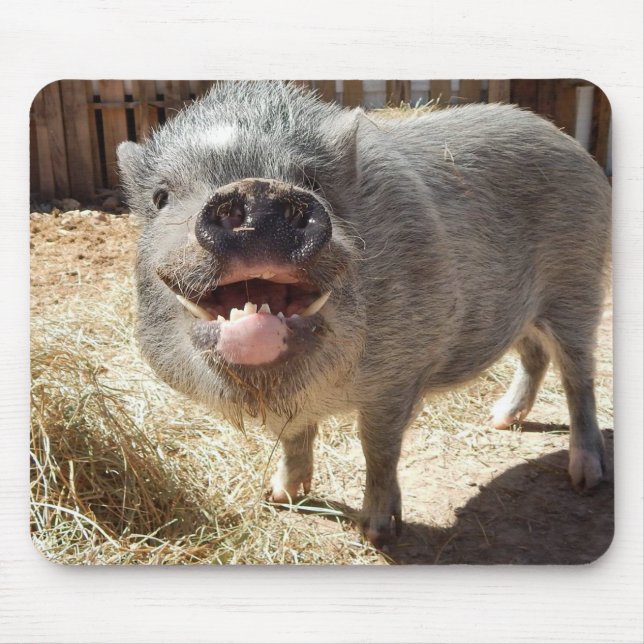 Smiling Pig Mousepad (Front)