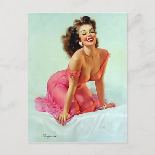 Smiling Pin Up Postcard