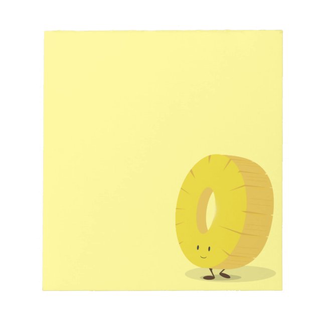 Smiling Pineapple Slice Notepad (Front)