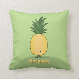 Smiling Pineapple Throw Pillow