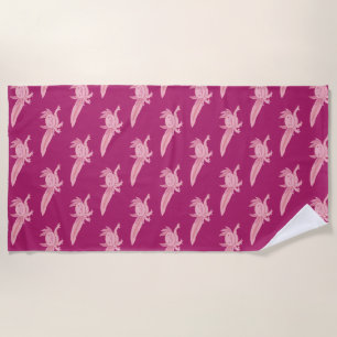 Smiling Pink Axolotl Towel – Cute Kawaii Design