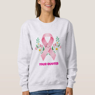 Smiling Pink Breast Cancer Awareness Ribbon Sweatshirt
