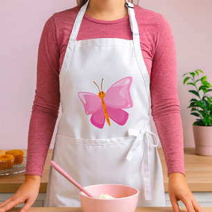 Smiling Pink Butterfly Standard Apron