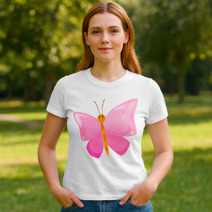 Smiling Pink Butterfly T-Shirt