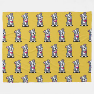 Smiling Pit Bull Fleece Blanket