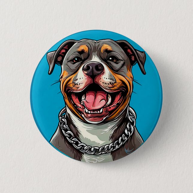 🐶 Smiling Pitbull Dog Lover Badge Gift (Front)
