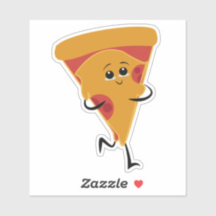 “Smiling Pizza Slice” Cute Kawaii Food Sticker