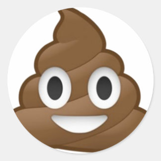 Smiling Poop Emoji Classic Round Sticker