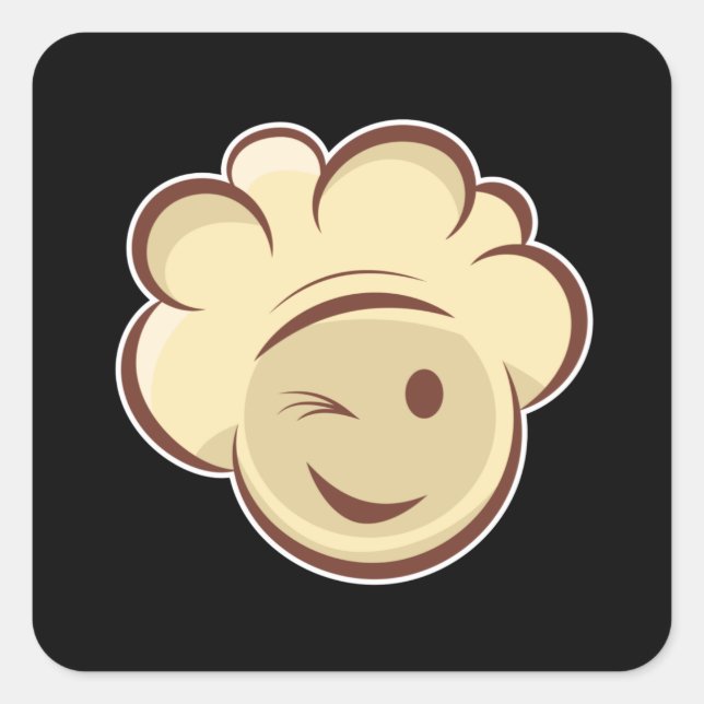 Smiling Popcorn Square Sticker (Front)
