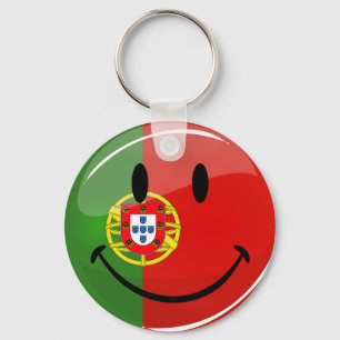 Smiling Portuguese Flag Key Ring