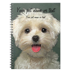 Smiling Pretty Maltese Dog Notebook
