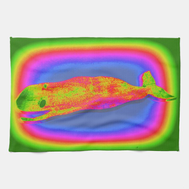 smiling psychedelic whale towel (Horizontal)