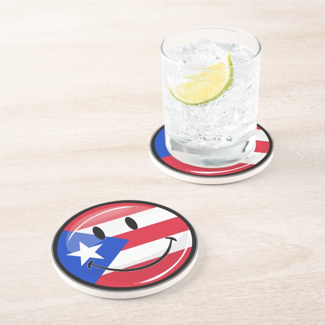 Smiling Puerto Rican Flag Coaster (Side)