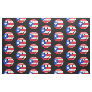 Smiling Puerto Rican Flag Fabric