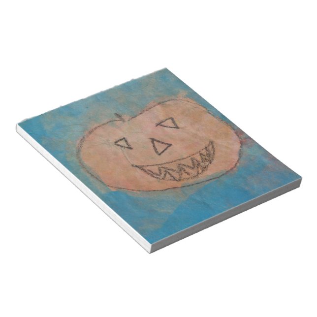 Smiling Pumpkin, Halloween Kids Art Watercolor Notepad (Angled)