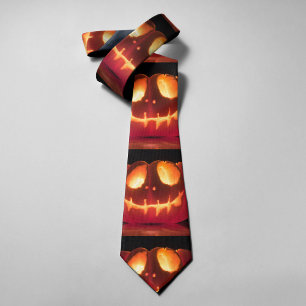 Smiling Pumpkin Halloween Season Tie