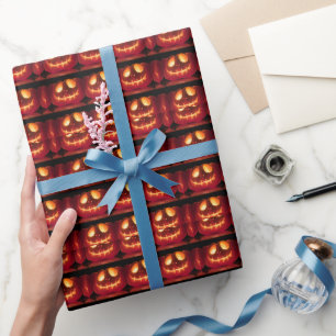 Smiling Pumpkin Halloween Season Wrapping Paper