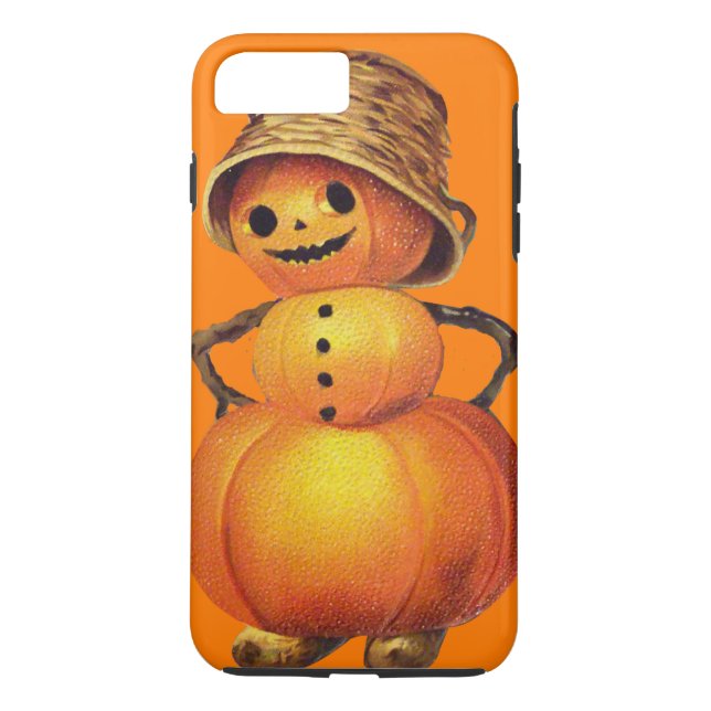 Smiling Pumpkin Snowman Orange Case-Mate iPhone Case (Back)