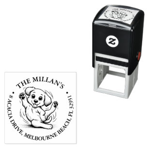 smiling puppy lover theme self-inking stamp