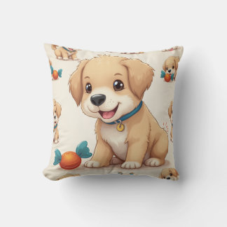 smiling puppy pillow cushion