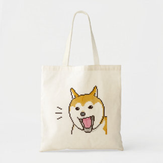 Smiling Puppylike Shiba Inu Dog Pixelart Tote Bag