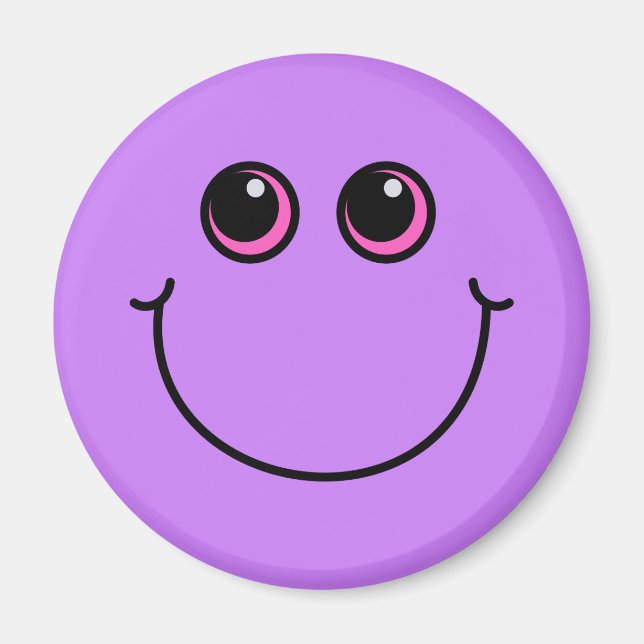 Smiling Purple Emoji Face Magnet (Front)
