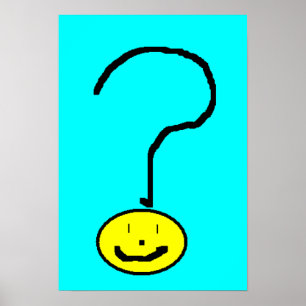 Smiling Question Mark Emoji Digital Art by Kids :) Poster