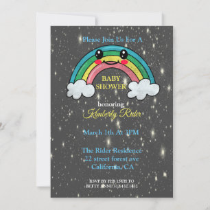 Smiling Rainbow Baby Shower Invitation