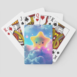Smiling Rainbow Star in the Cloud Sea Playing Cards
