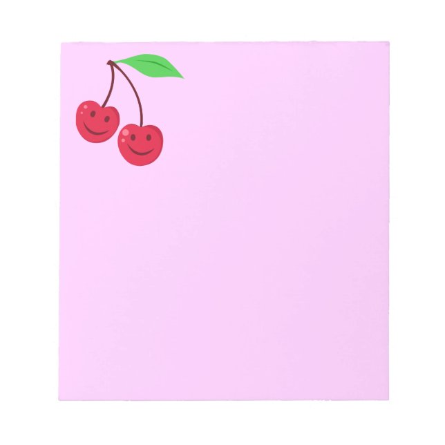 Smiling Red Cherries Notepad (Front)
