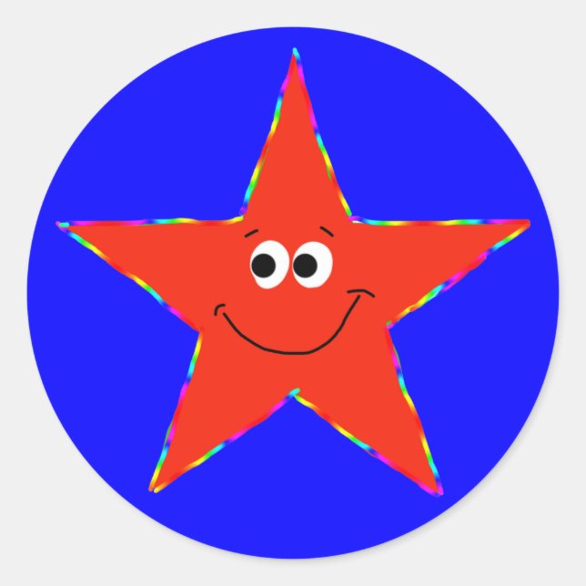 Smiling Red Star Stickers (Front)