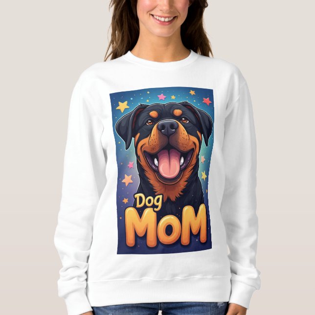 Smiling Rottweiler Dog Mum Sweatshirt (Front)