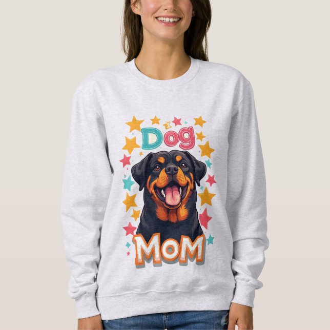 Smiling Rottweiler Dog Mum Sweatshirt (Front)
