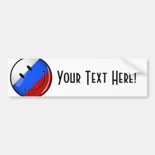 Smiling Russian Flag Bumper Sticker