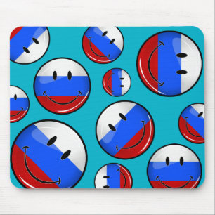 Smiling Russian Flag Mouse Mat