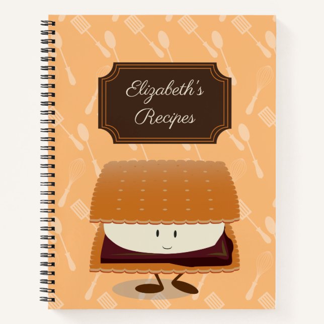 Smiling S’more with Name | Recipe Notebook (Front)