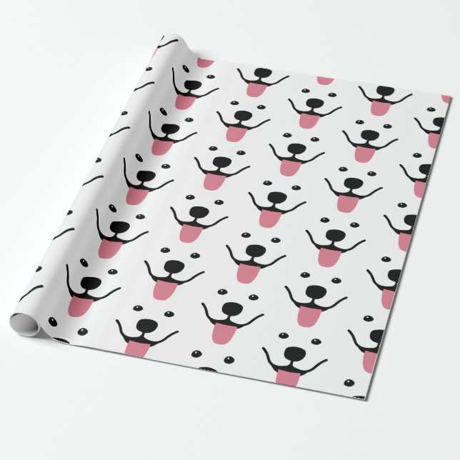 Smiling Samoyed Wrapping Paper (Unrolled)