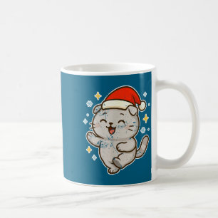 Smiling Santa Cat Holiday Cheer  Coffee Mug