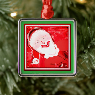 Smiling Santa Christmas Ornament